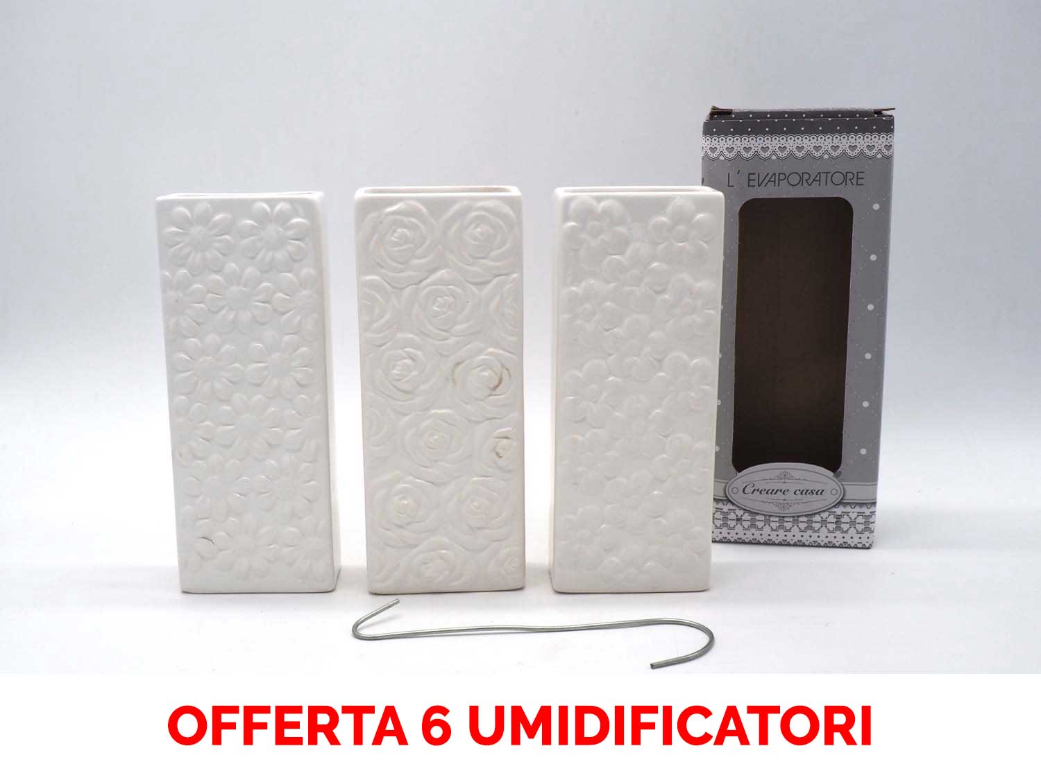 OFFERTA 6 UMIDIFICATORI IN CERAMICA CON FIORI PER TERMOSIFONI