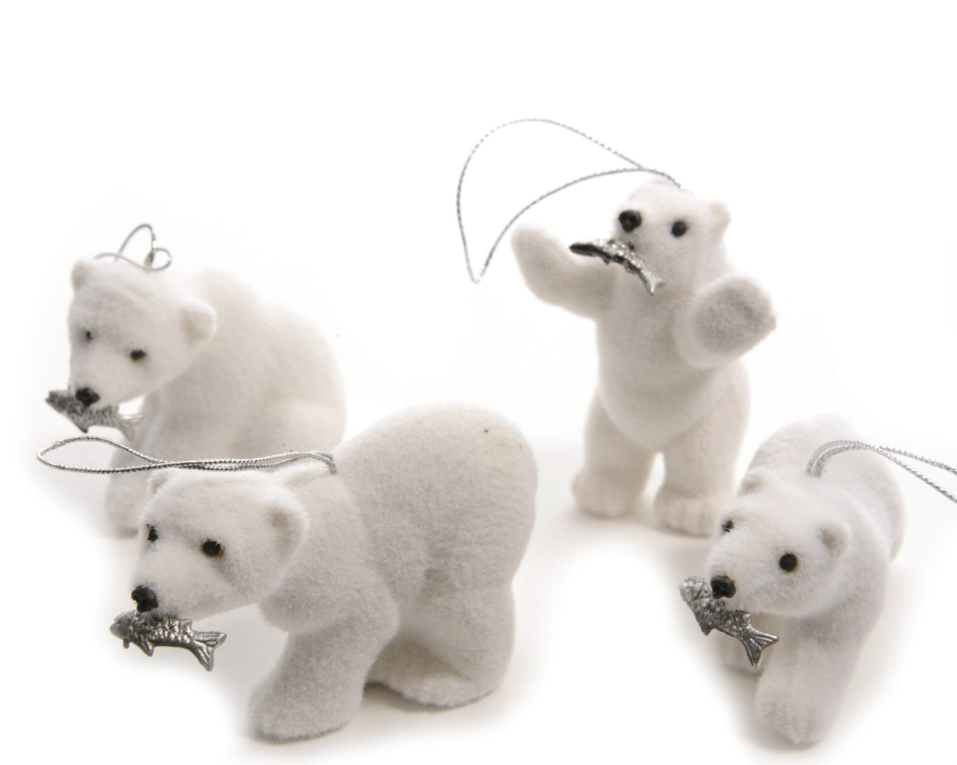 OFFERTA 3 ORSI POLARI 8CM DECORAZIONE NATALIZIA