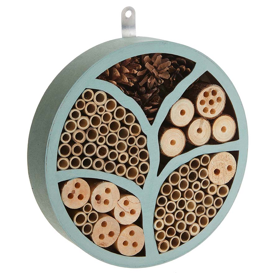 CASETTA IN LEGNO PER INSETTI TONDA 26X26X5CM