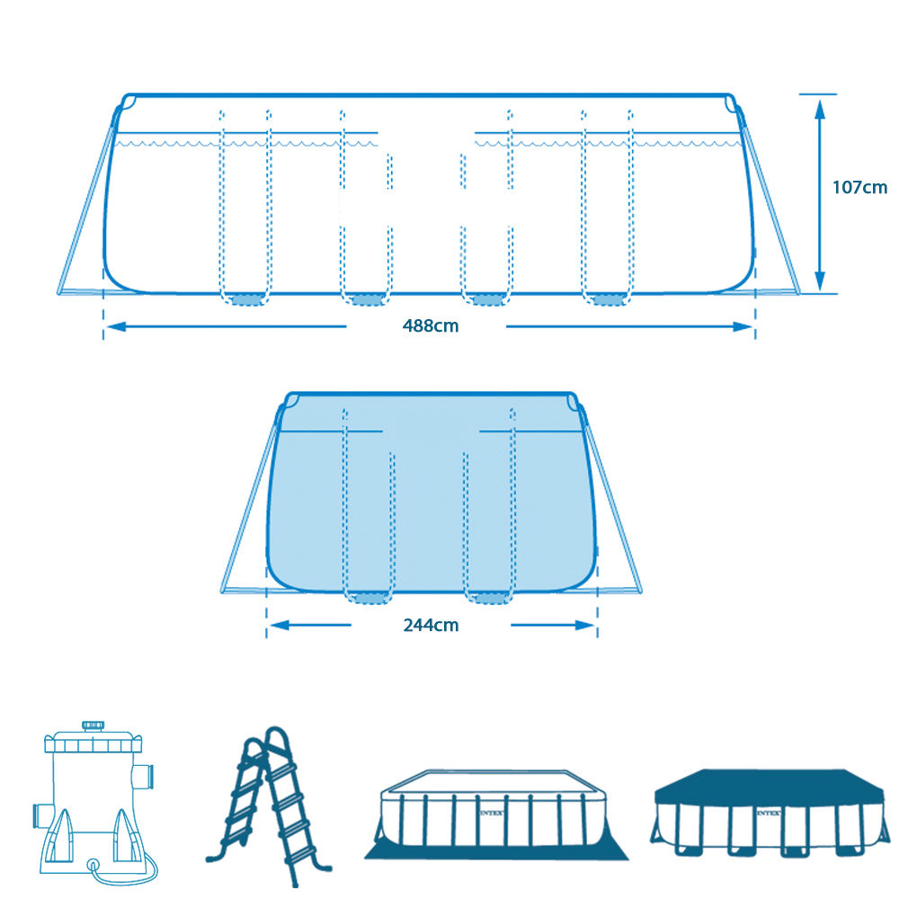 PISCINA PRISMA METAL FRAME 488X244X107 RETTANGOLARE