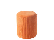 Pouf sgabello imbottito in velluto a coste 39x39x44 cm Arancione - immagine 1