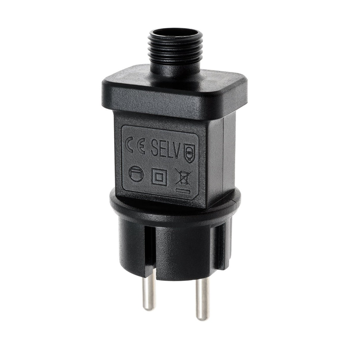 RICAMBIO TRASFORMATORE PER CATENE LUCI A LED CON SPINA EUROPEA TR24V-6W IP44 USO ESTERNO