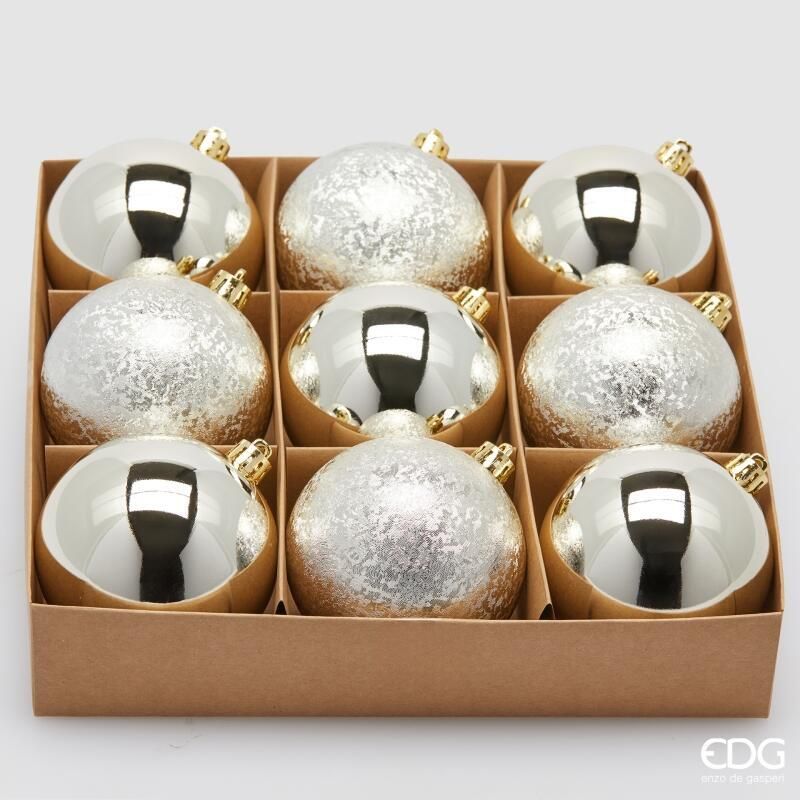 Confezione 9 Palline di Natale D.8 Champagne