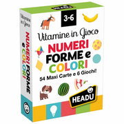Gioco Educativo Vitamine in Gioco Numeri Forme Colori 54 Maxi Carte Headu