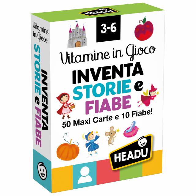 Gioco di Carte Inventa Storie e Fiabe 50 Maxi Carte 10 Fiabe HEADU