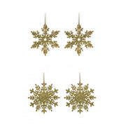 OFFERTA 2 FIOCCHI DI NEVE APPENDIBILI 9 CM ORO ASSORTITI