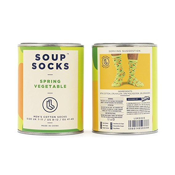 1 PAIO DI CALZINI UOMO ZUPPA CON VERDURE DI PRIMAVERA VERDE