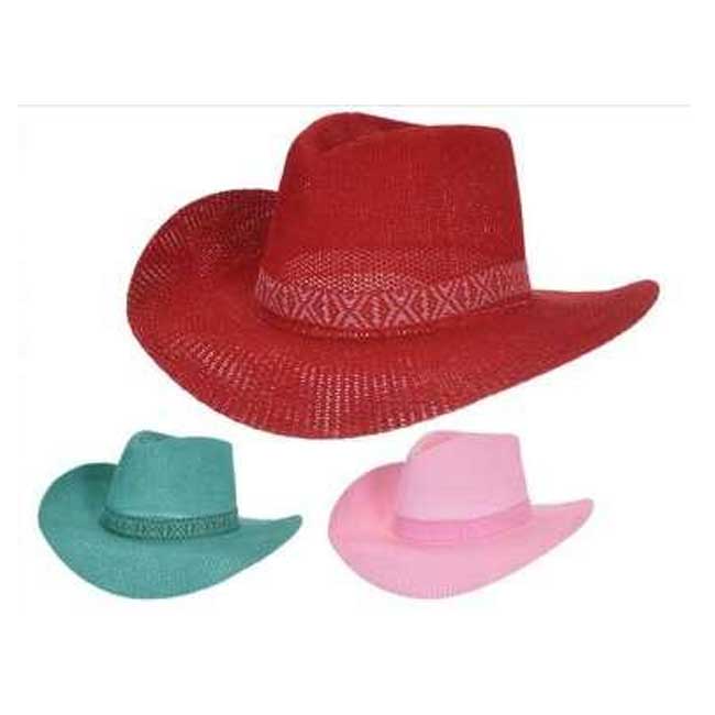 OFFERTA 2 PZ CAPPELLO DONNA COWBOY 38X35 CM COLORI ASSORTITI