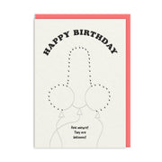 Ohh Deer Biglietto di auguri "Dot To Dot Mature Balloons Birthday" A6 (152 x 112 x 1,5 mm), corallo/avorio
