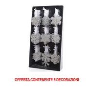 OFFERTA 5 STELLE NATALIZIE 10CM ARGENTO