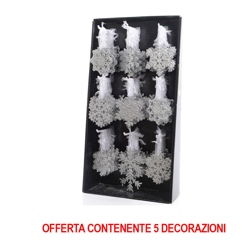 OFFERTA 5 STELLE NATALIZIE 10CM ARGENTO