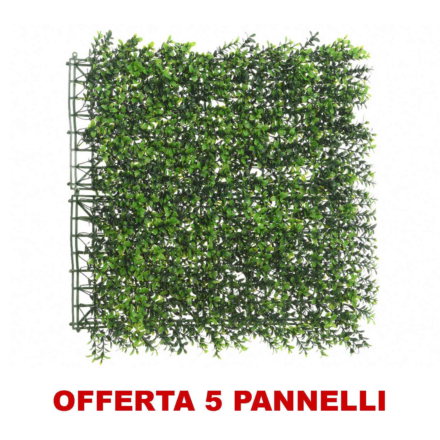 OFFERTA 5 PANNELLI SIEPE ARTIFICIALE 8X100X100CM VERDE