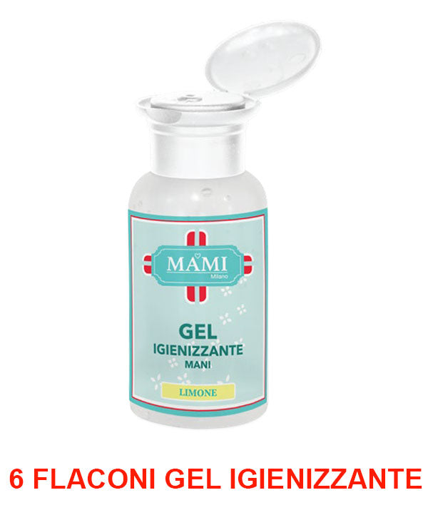 6 FLACONI GEL IGIENIZZANTE MANI AL LIMONE 80ML