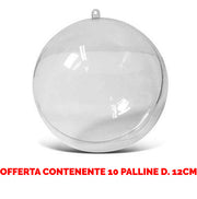 OFFERTA 10 PALLINE IN PLEXIGLASS DIVISIBILE Ø12CM
