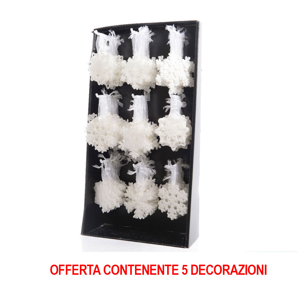 OFFERTA 5 STELLE NATALIZIE 10CM BIANCHE