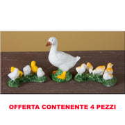 OFFERTA 4 OCA O PULCINI CM. 6 IN RESINA
