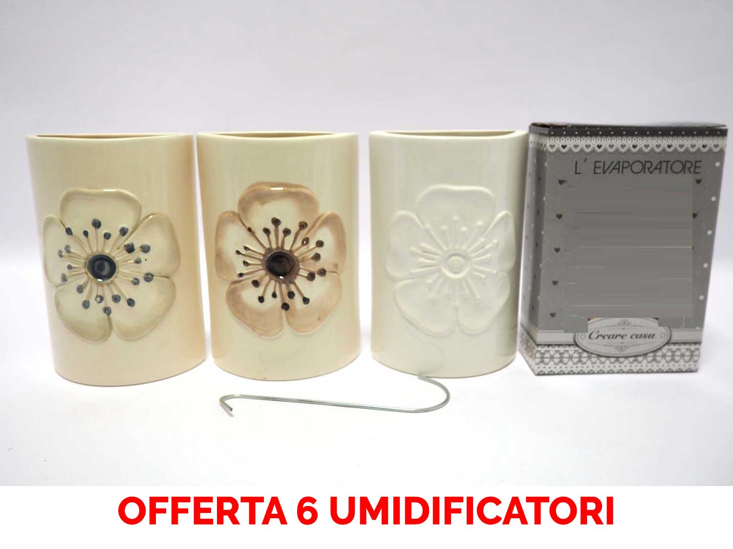 OFFERTA 6 UMIDIFICATORI CON FIORE IN CERAMICA PER TERMOSIFONI