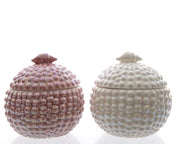CONTENITORE IN PORCELLANA PERLATO ROSA O BIANCO ASSORTITO