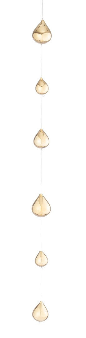 Ghirlanda 6 Gocce Brawdy Vetro H100cm Oro Christmas