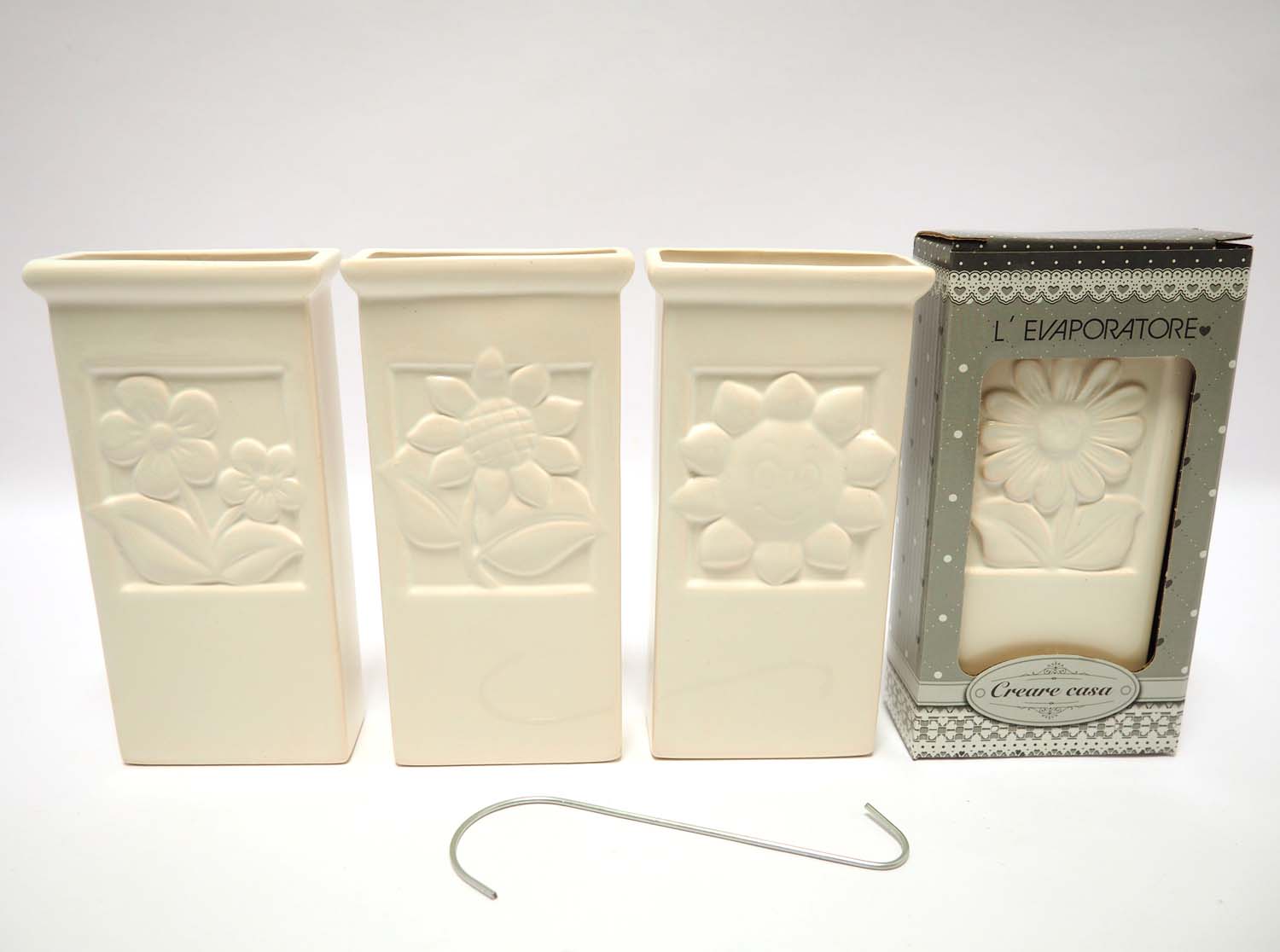 OFFERTA 4 UMIDIFICATORI IN CERAMICA CON FIORI PER TERMOSIFONI