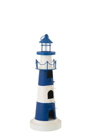 Faro decorativo blu e bianco 55 x 35,5 x 63 cm - immagine 1