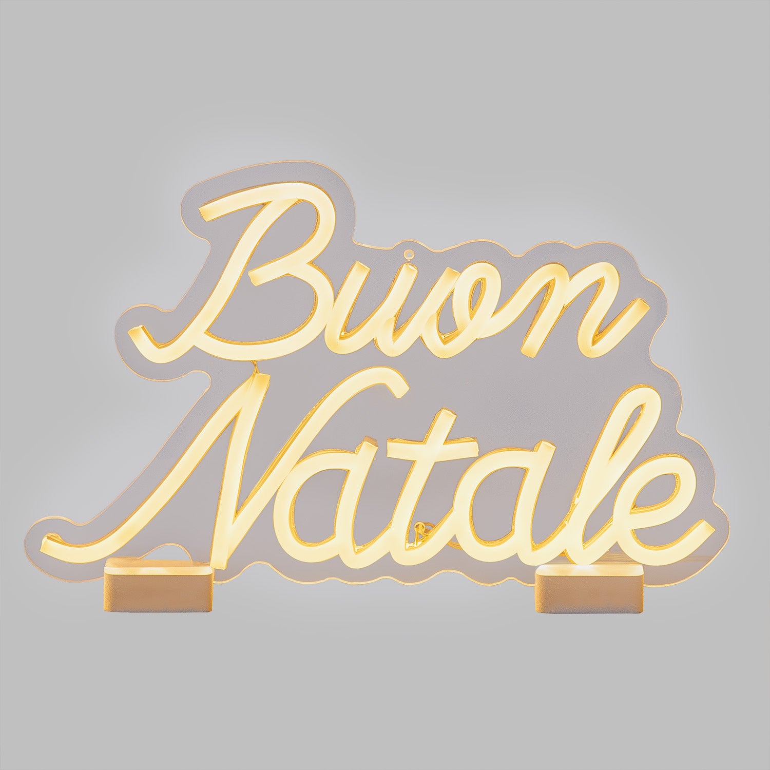 SCRITTA BUON NATALE 33CM MINI NEON LED BIANCO CALDO