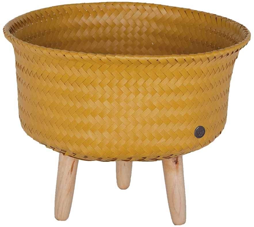 CESTINO ROTONDO C/PIEDI "UP LOW" MUSTARD