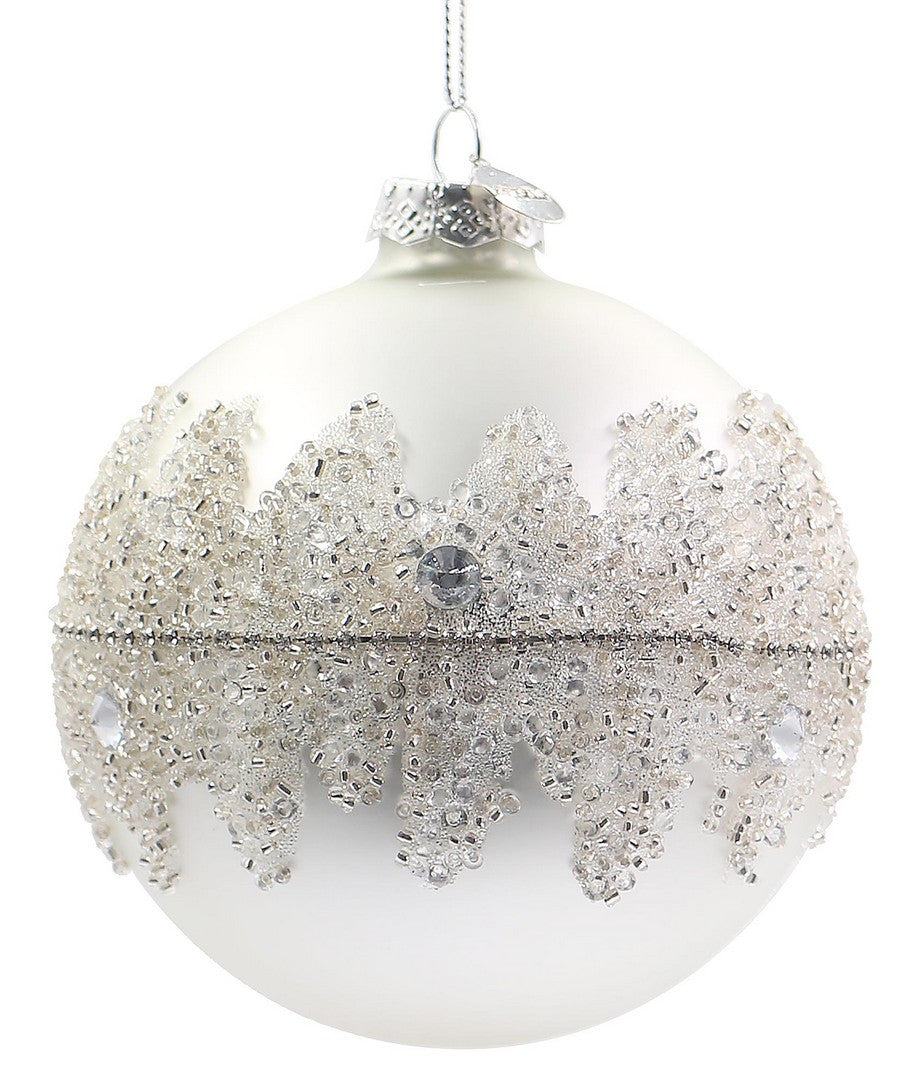 Sfera di Natale Frostlace D10cm Bianco Christmas