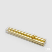 2 CANDELE A STELO 25CM ORO