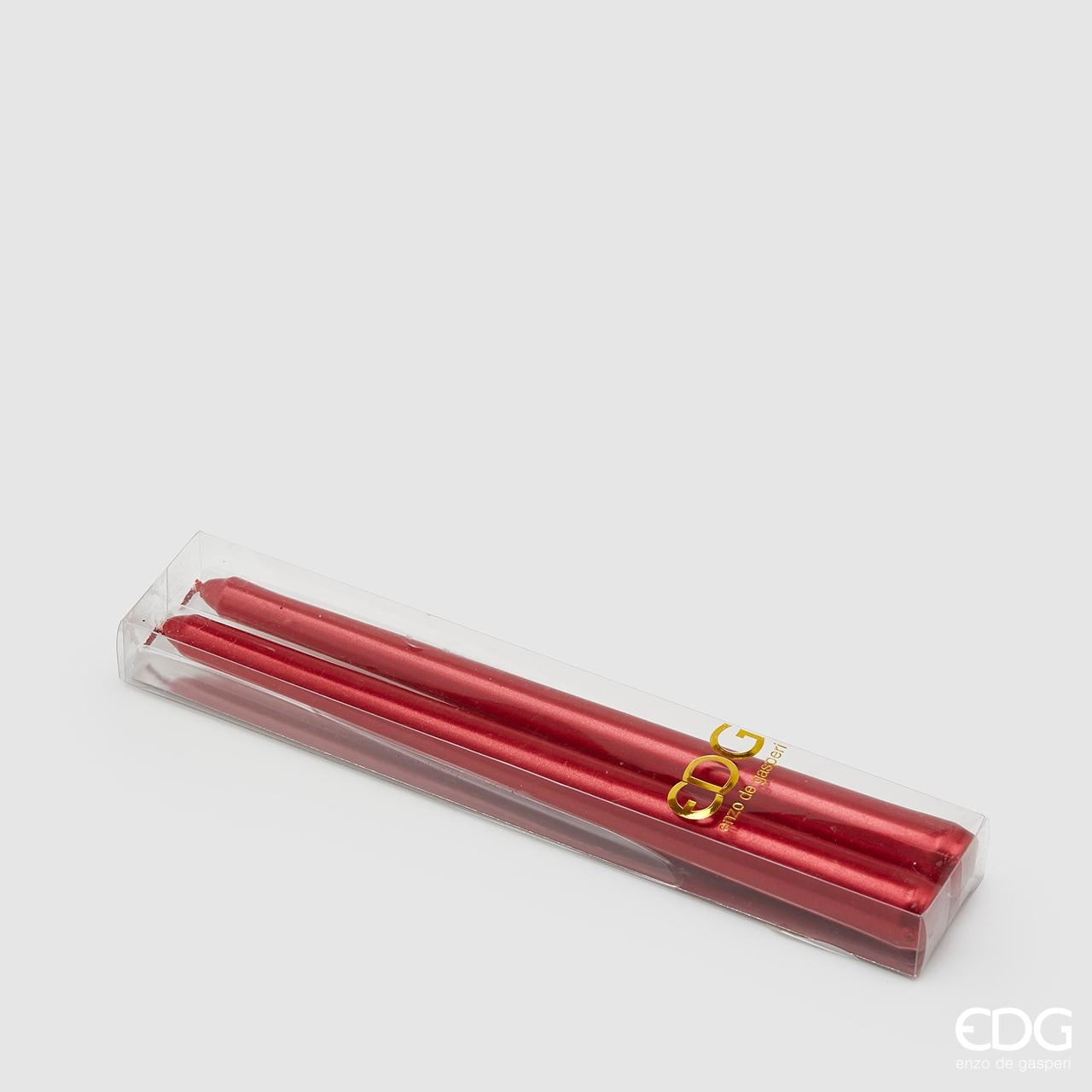 2 CANDELE A STELO 25X22CM ROSSO BORGOGNA