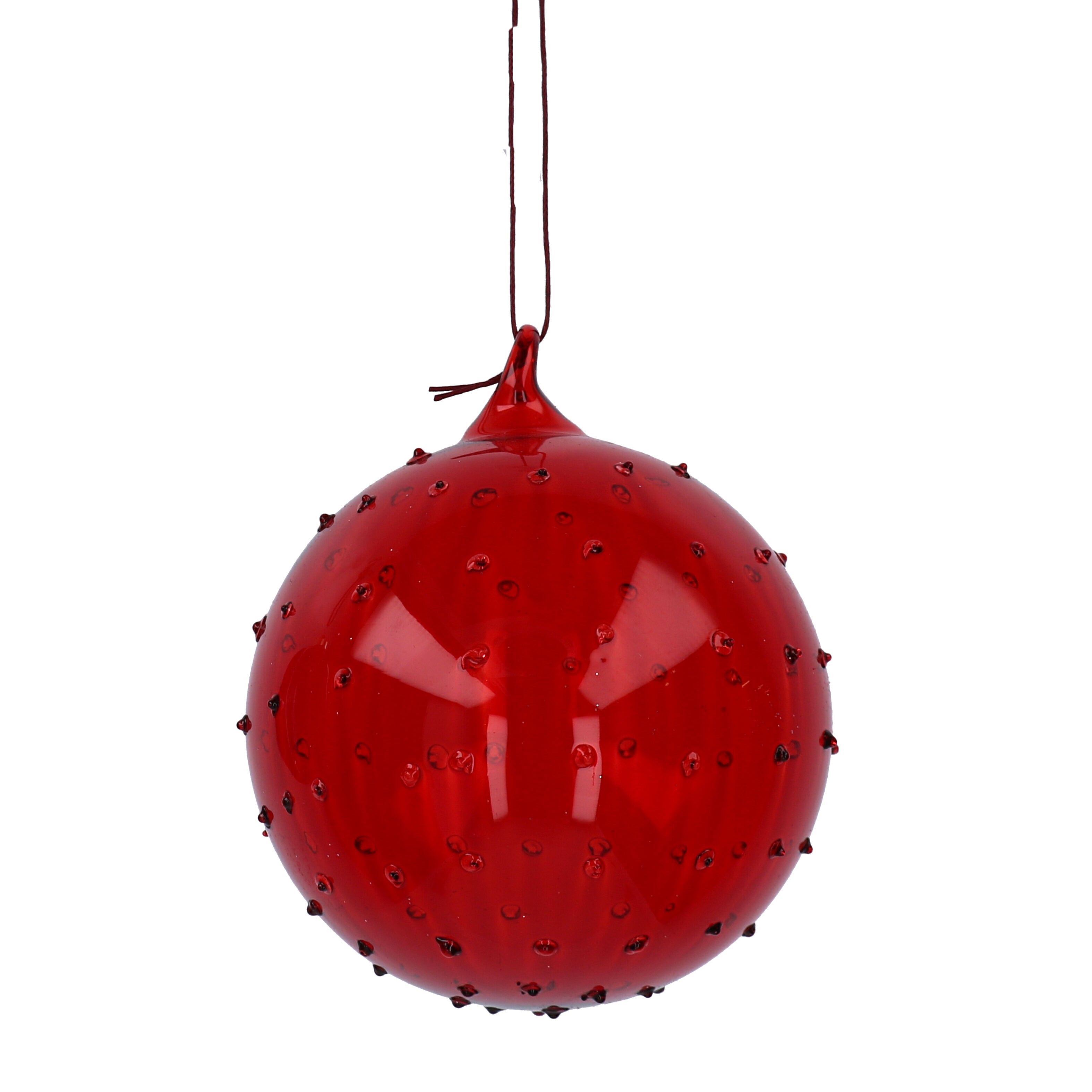PALLINA ROSSA EFFETTO RUGIADA D.10CM