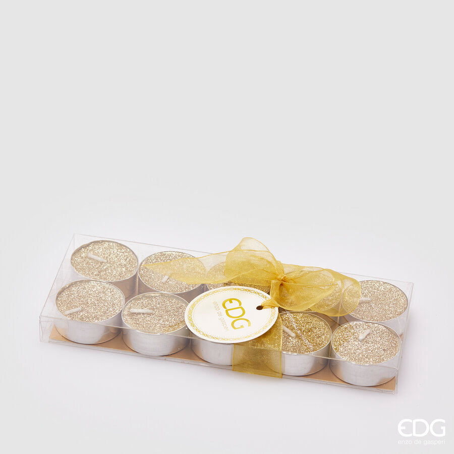 CANDELA LUMINO GLITTER ORO 10PZ