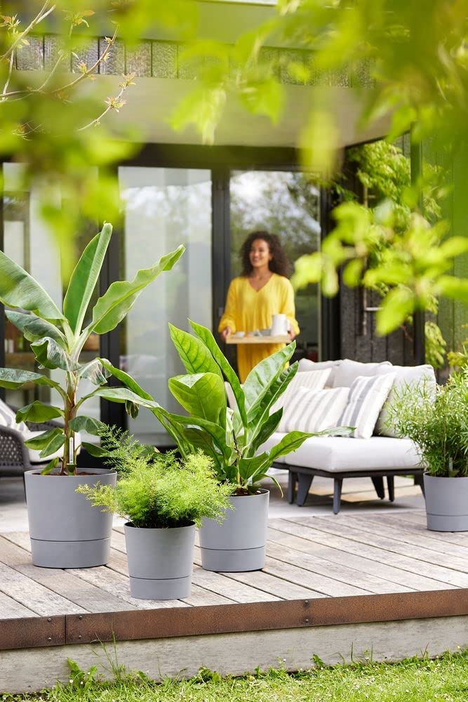 VASO GREENSENSE AQUA CARE ROUND 30CM LIGHT CONCRETE GRIGIO
