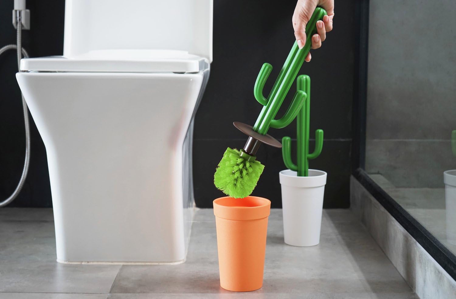 SCOPINO WC CACTUS ARANCIONE-VERDE