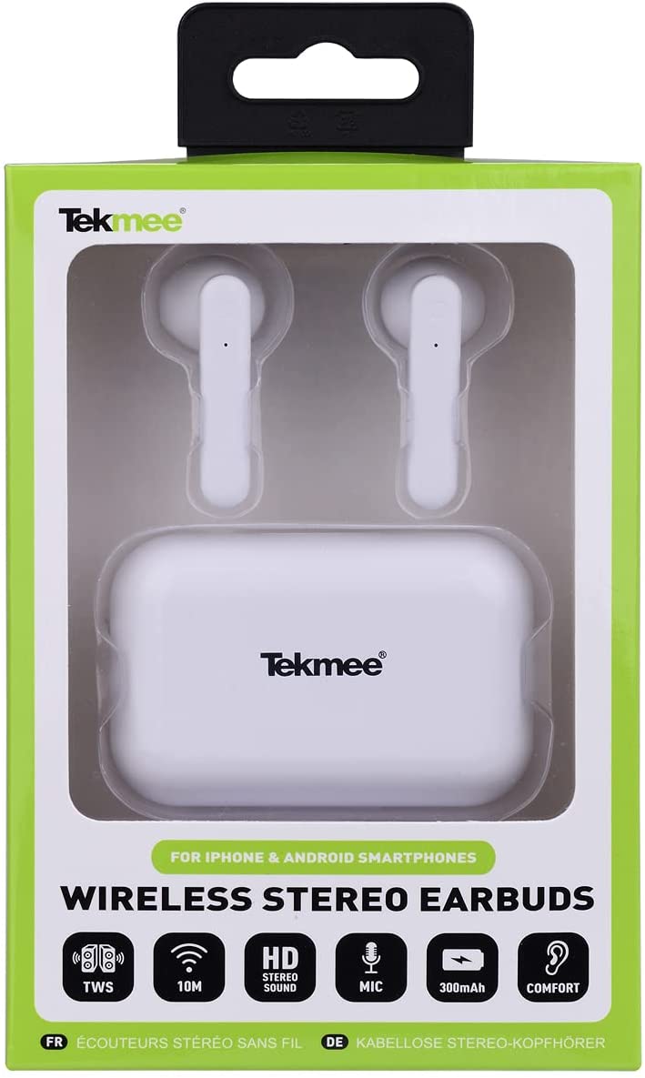 CUFFIE BLUETOOTH WIRELESS 5.0 BIANCHE TEKMEE