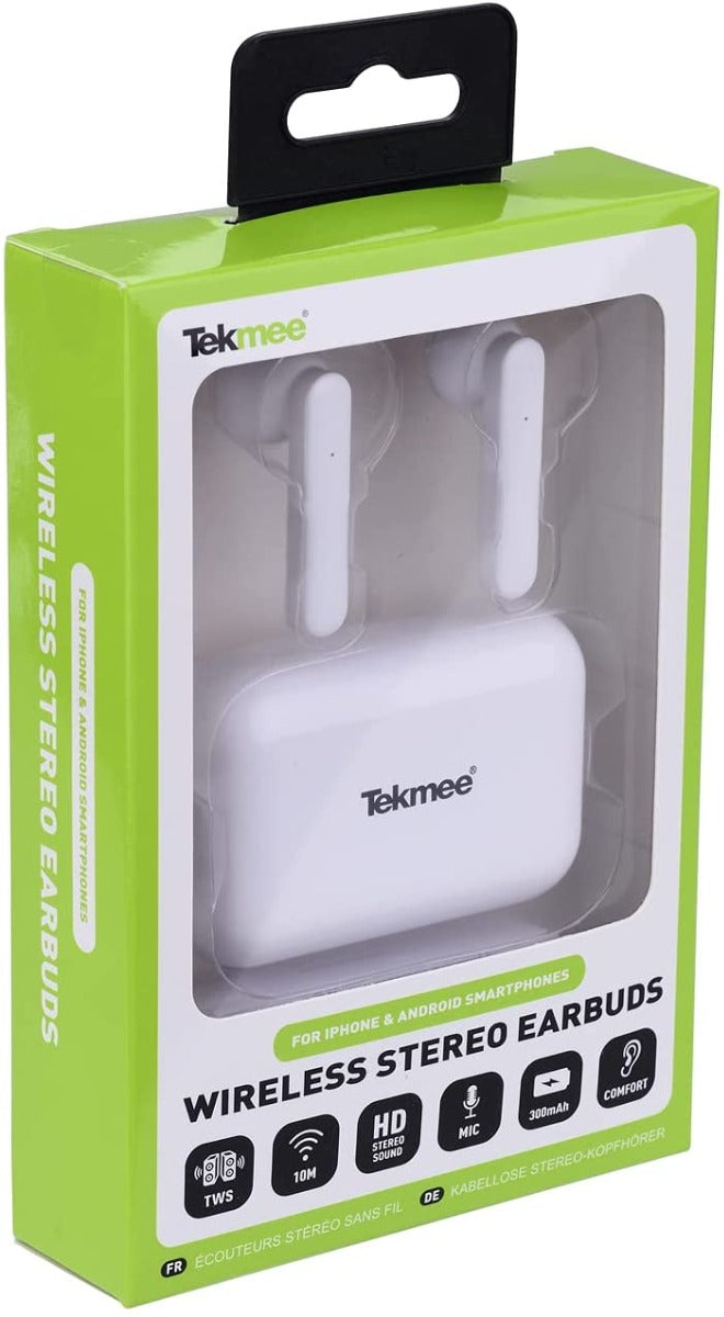 CUFFIE BLUETOOTH WIRELESS 5.0 BIANCHE TEKMEE