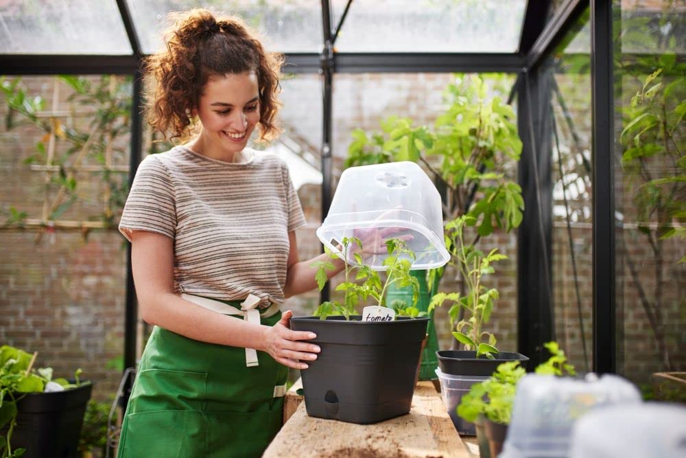 VASO DA COLTURA GREEN BASICS GROWPOT SQUARE ALLIN1 15CM LIVING BLACK