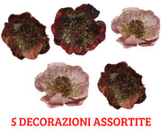 5 ROSE DECORATIVE CON CLIPS 11X4 CM ASSORTITE