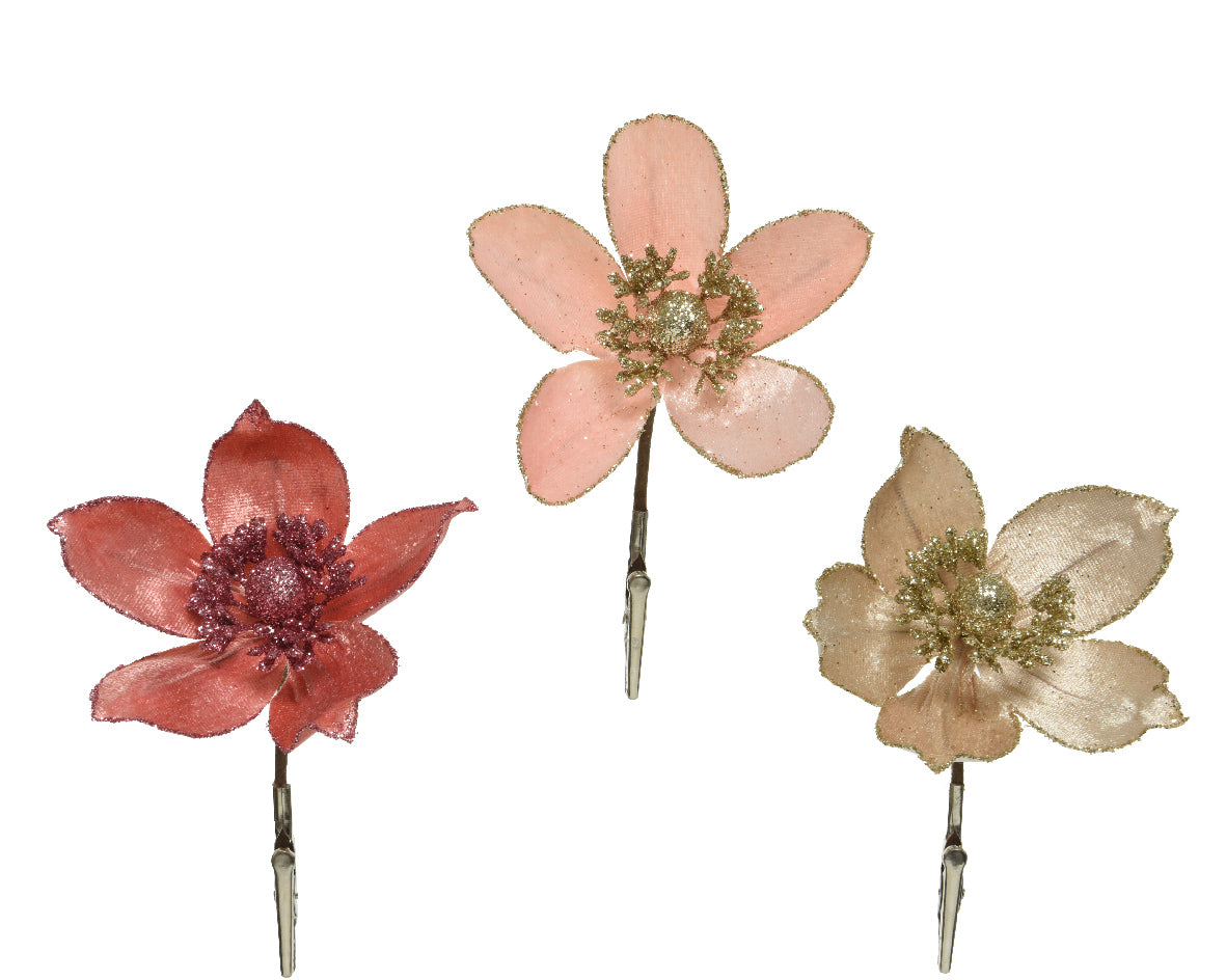 FIORE DECORATIVO IN POLIESTERE 12X2,5CM - COLORE ASSORTITO