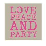 TOVAGLIOLI 16,5x16,5 CM LOVE&PARTY PINK 20 PEZZI