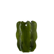 Vaso a Forma di Cactus in Ceramica 30cm Verde Scuro Lucido Peraga Home