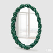 SPECCHIO TORCHON OVALE VERDE 26X35CM EDG