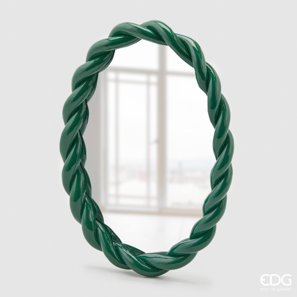 SPECCHIO TORCHON OVALE VERDE 26X35CM EDG