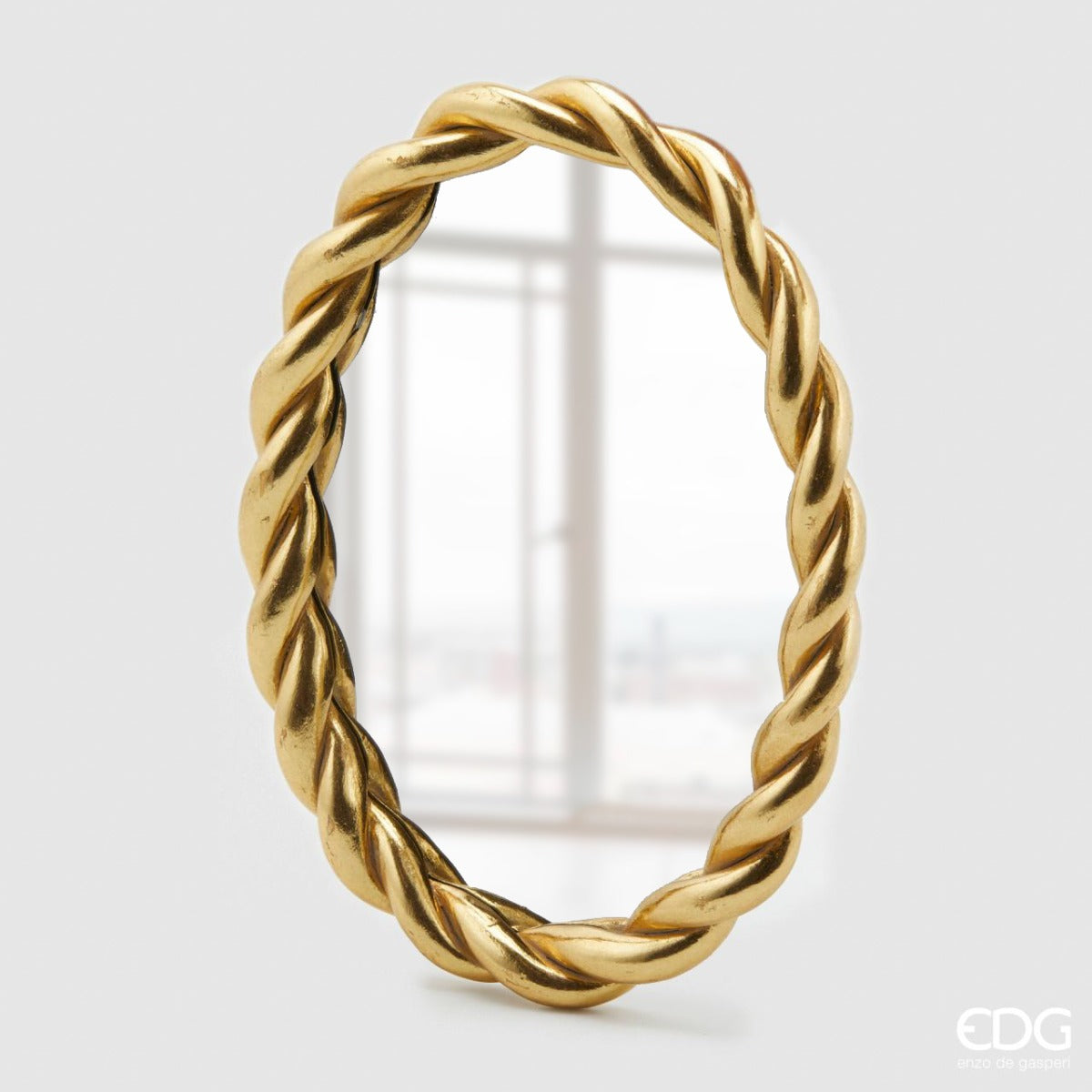 SPECCHIO TORCHON OVALE ORO 26X35CM EDG