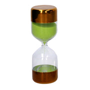 CLESSIDRA IN VETRO ORO/VERDE D.6H15CM