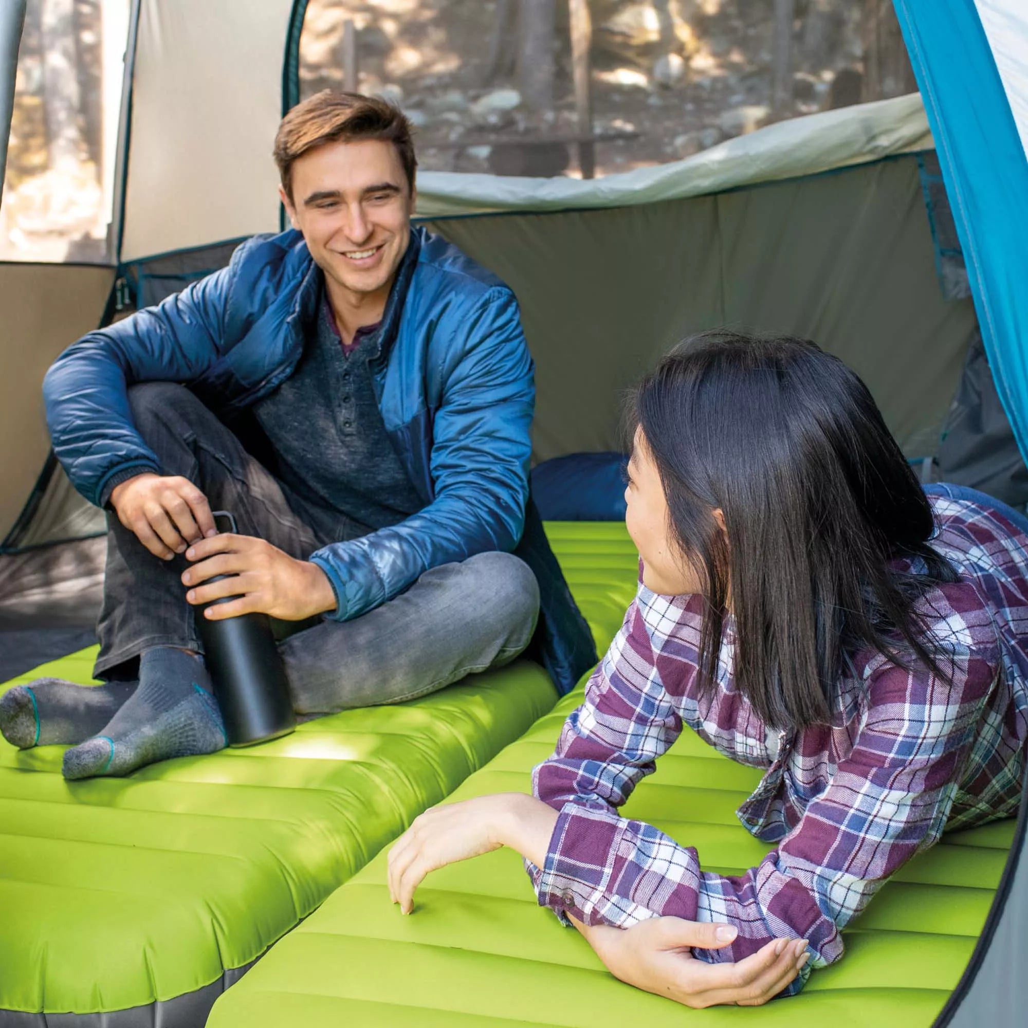 INTEX Materasso Campeggio Singolo TPU Verde 76cm x 191cm x 17cm