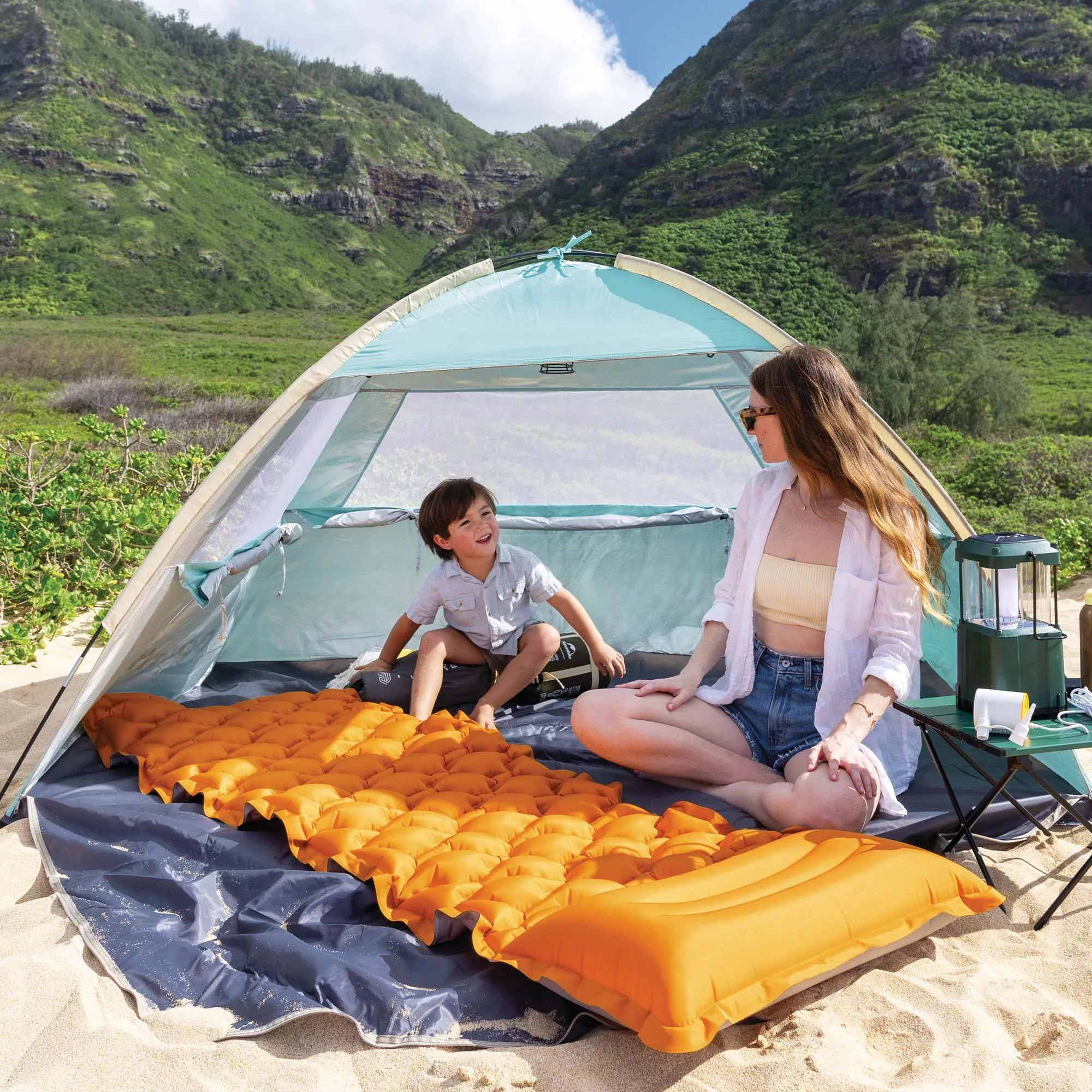 Intex Materasso Campeggio Singolo TPU Struttura Ondulata 71x191x11cm Arancione