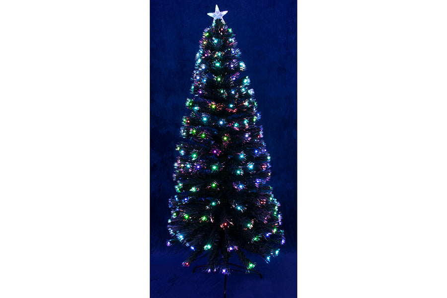 ALBERO DI NATALE LUMINOSO 170 LED MULTICOLOR H150CM IN FIBRA OTTICA