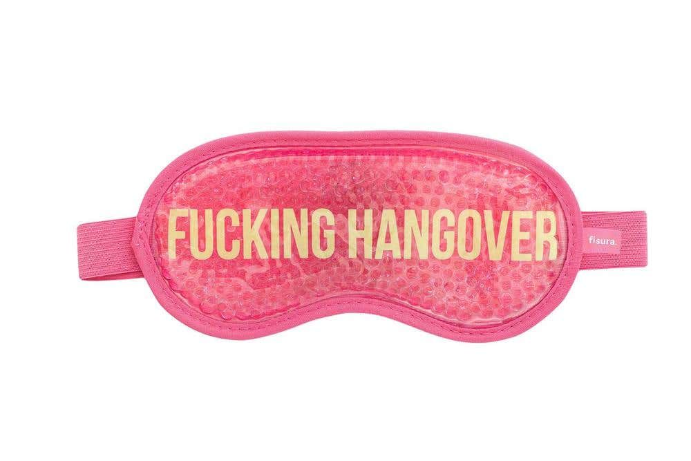 Mascherina in Gel per dormire "FUCKING HANGOVER" Rosa Fisura