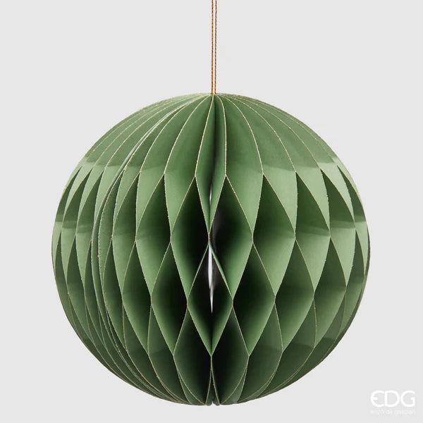 PALLINA DI NATALE ORIGAMI, Ø20CM, VERDE
